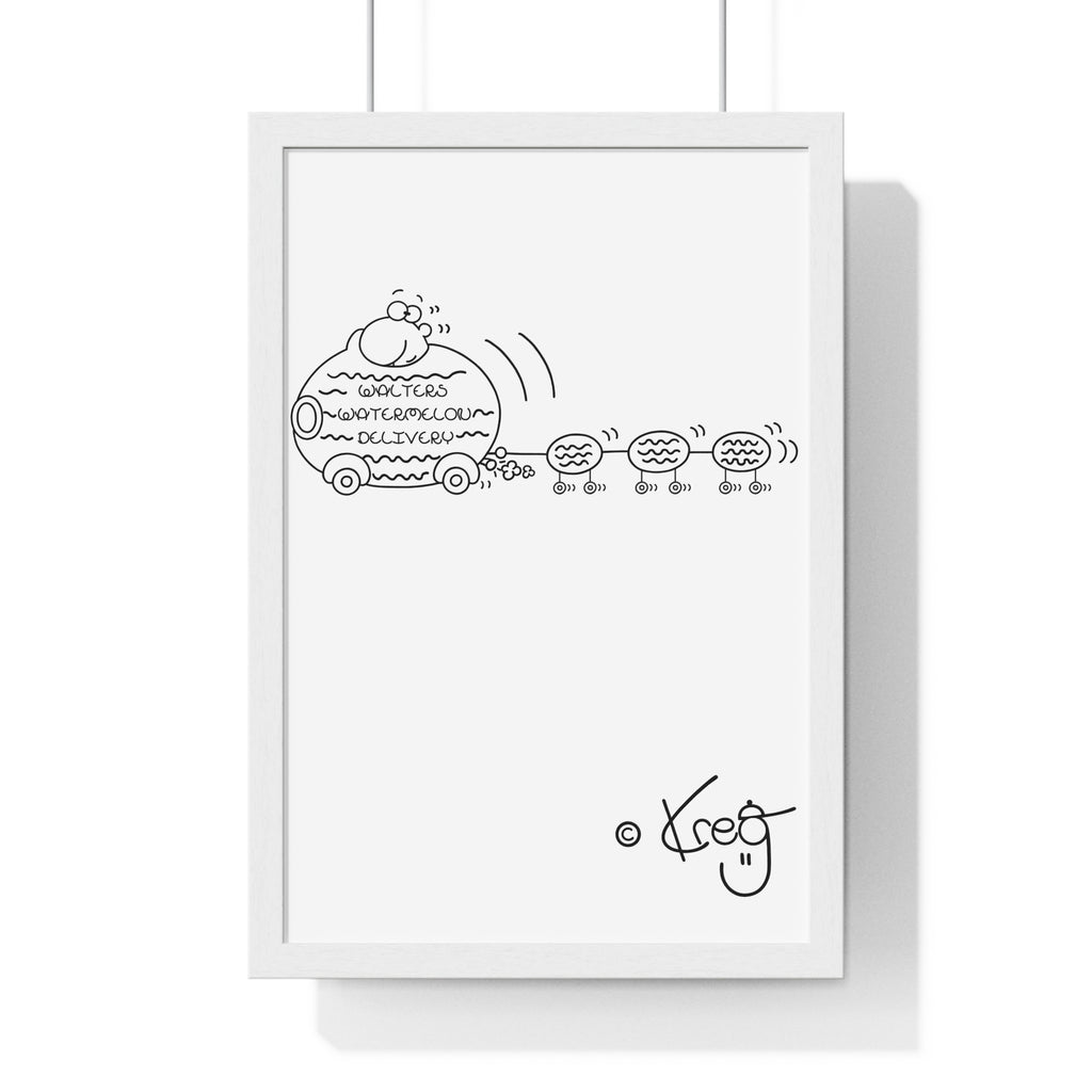 WALTER'S WATERMELON DELIVERY,Vertical Framed Poster