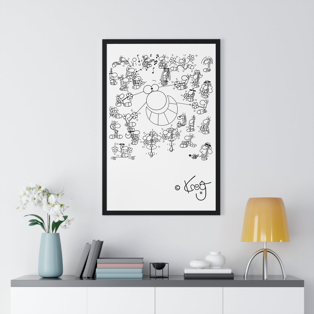 STREET ART PERFORMANCE,Vertical Framed Poster