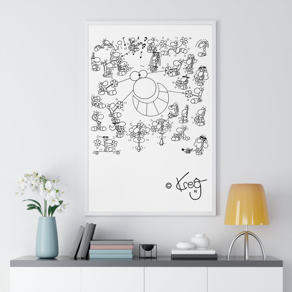 STREET ART PERFORMANCE,Vertical Framed Poster