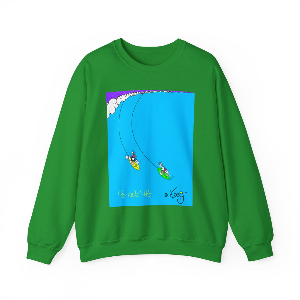 SURFING PIRATES YO WO HO,Unisex Heavy Blend™ Crewneck Sweatshirt