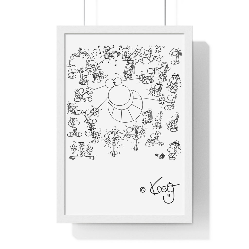 STREET ART PERFORMANCE,Vertical Framed Poster