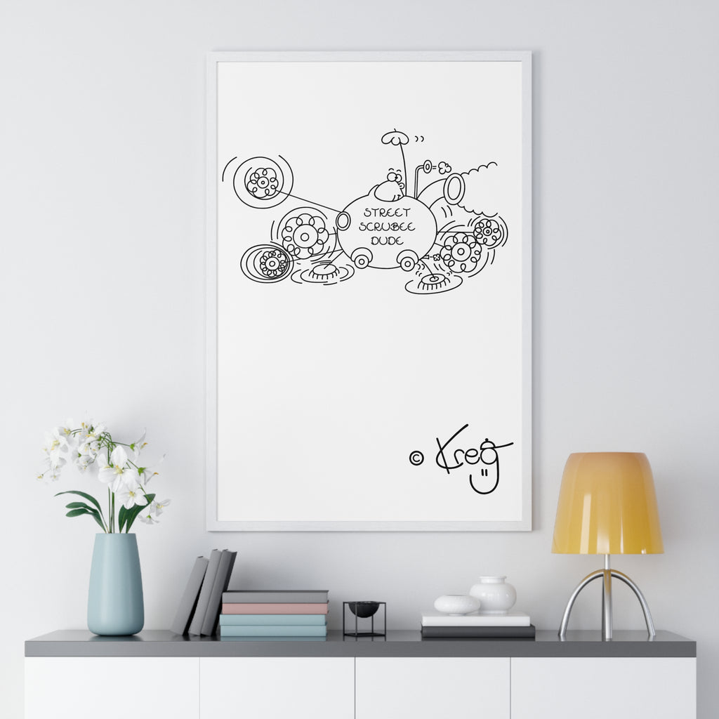 STREET SCRUBEE DUDE,Vertical Framed Poster