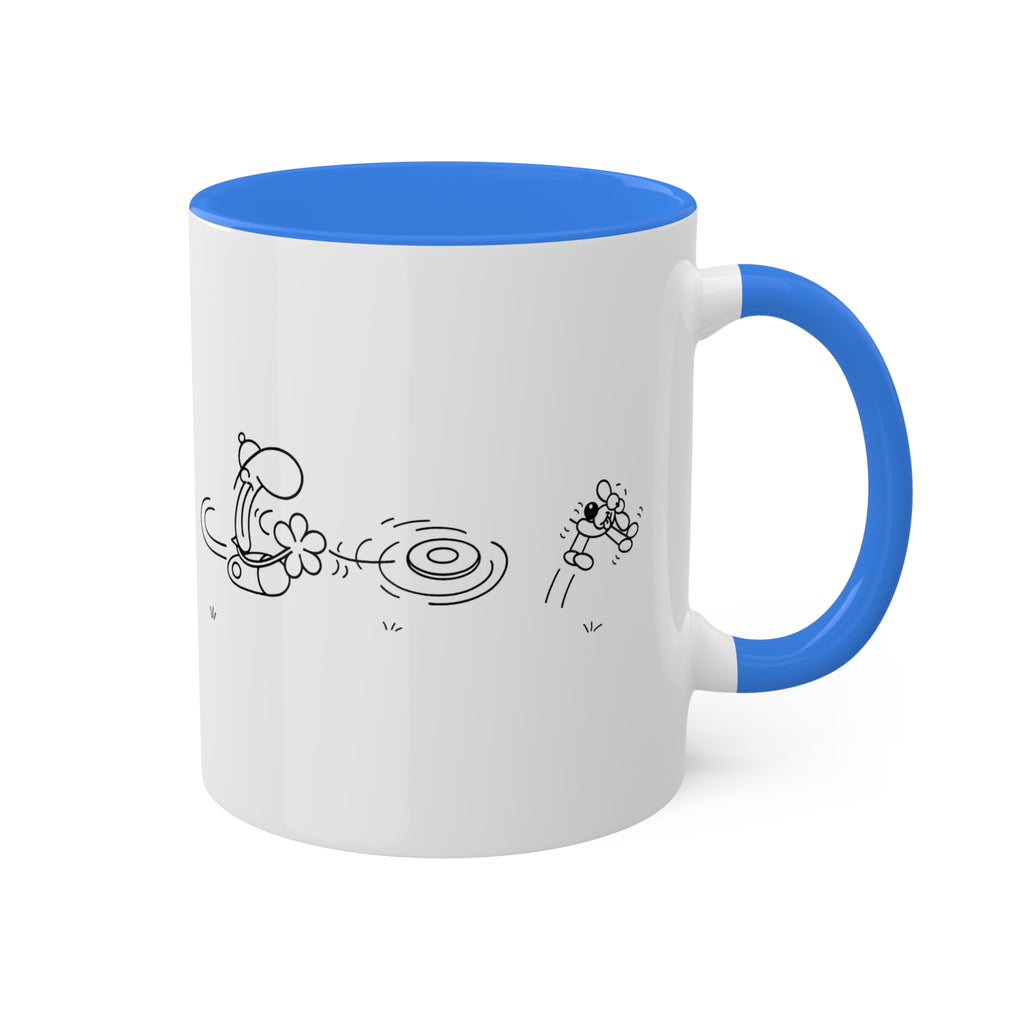 FREDDIE FRISBEE DOG Colorful Mugs, 11oz