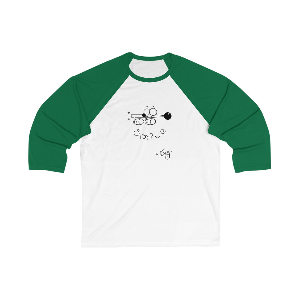 SMILE WEINER DOG,Unisex 3\4 Sleeve Baseball Tee