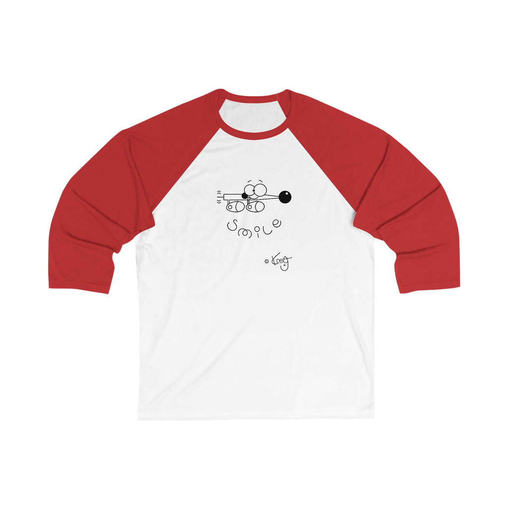 SMILE WEINER DOG,Unisex 3\4 Sleeve Baseball Tee