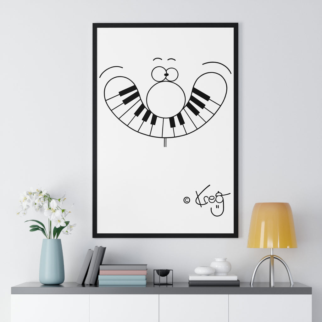 SMILE PIANO,Vertical Framed Poster