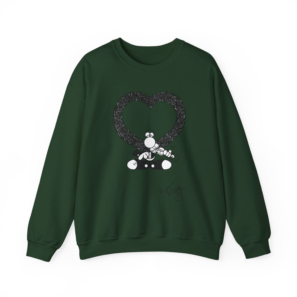 Violin Heart Mustache Unisex Heavy Blend™ Crewneck Sweatshirt