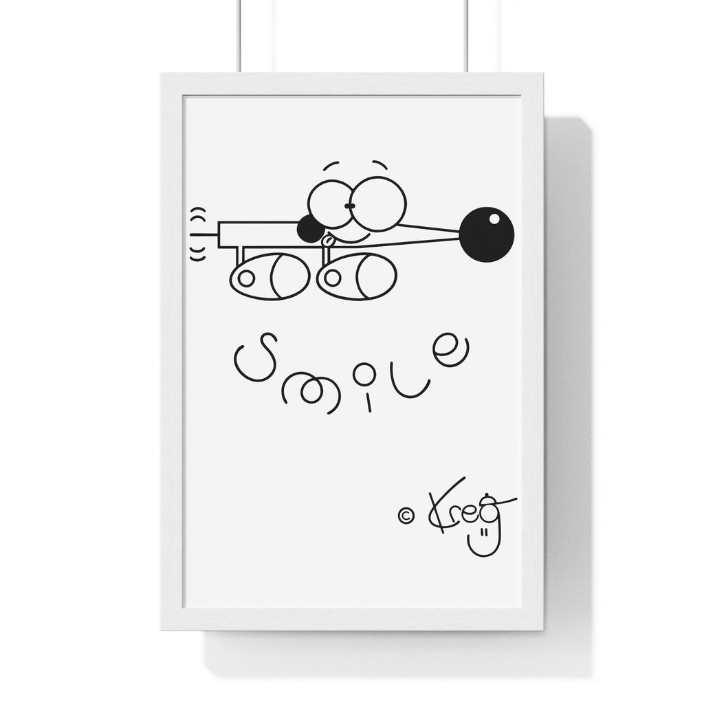 SMILE WIENER DOG,Vertical Framed Poster