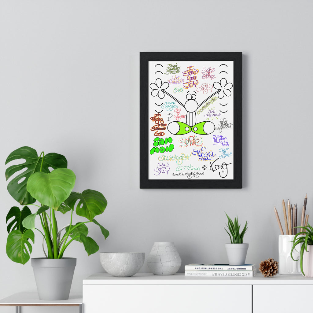 JOY GRAFFITI,Vertical Framed Poster
