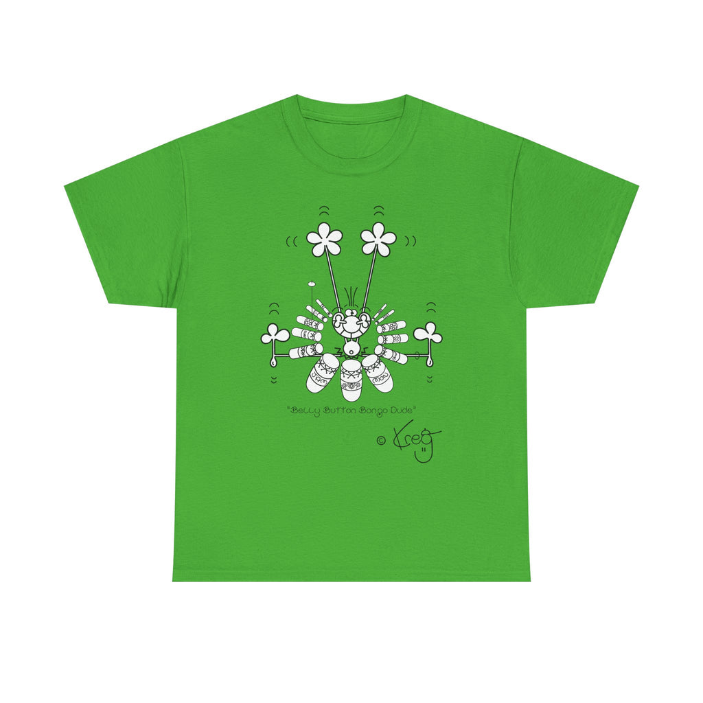BELLY BUTTON BONGO DUDE,Unisex Heavy Cotton Tee