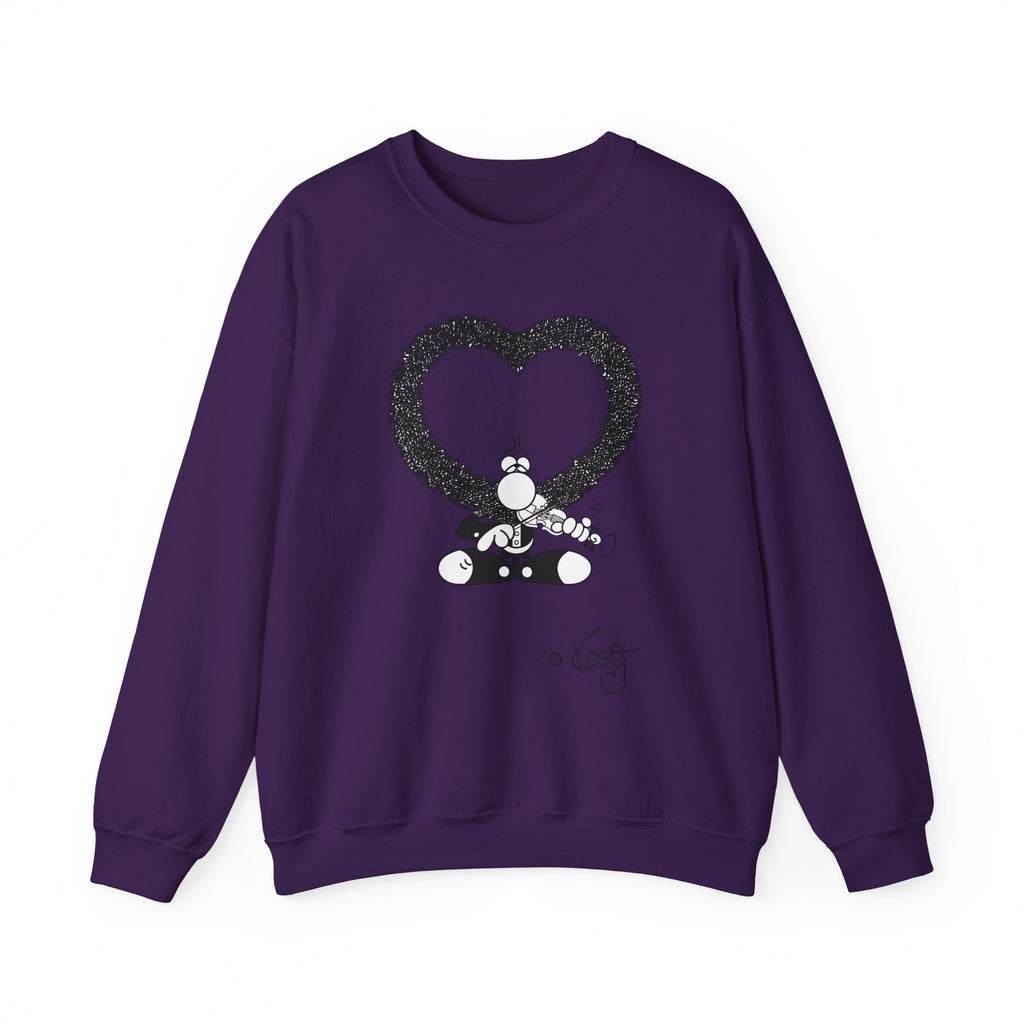VIOLIN HEART MUSTACHE, Unisex Heavy Blend™ Crewneck Sweatshirt