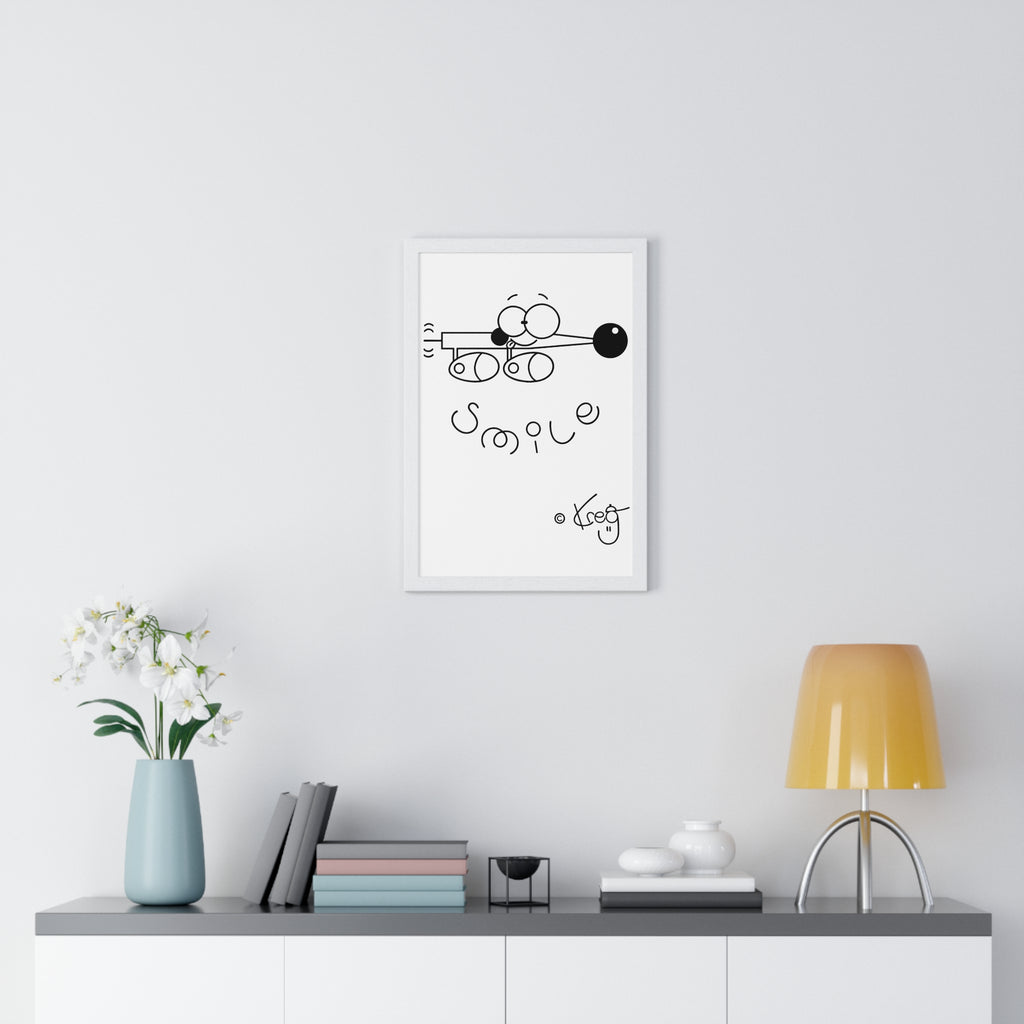 SMILE WIENER DOG,Vertical Framed Poster