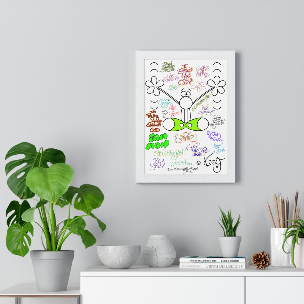 JOY GRAFFITI,Vertical Framed Poster