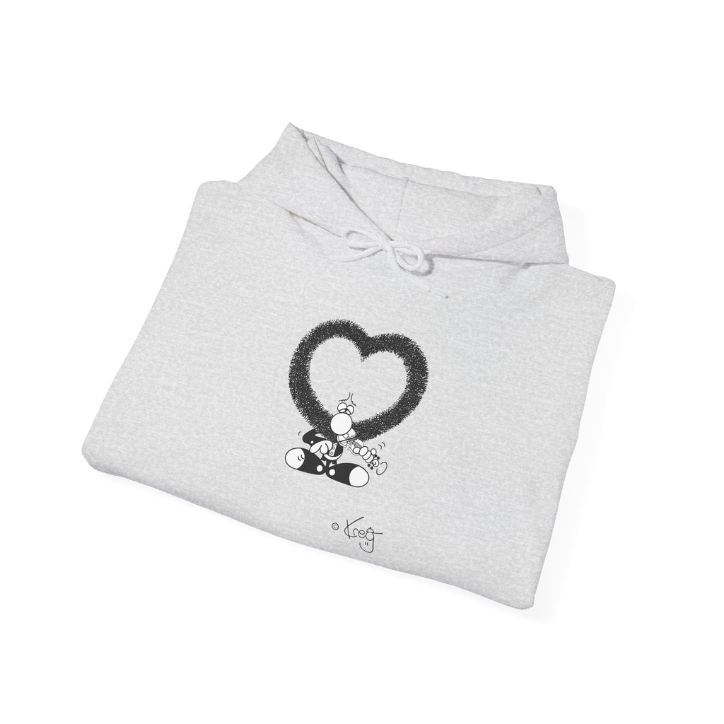 VIOLIN HEART MUSTACHE, Unisex Heavy Blend™ Hooded Sweatshirt