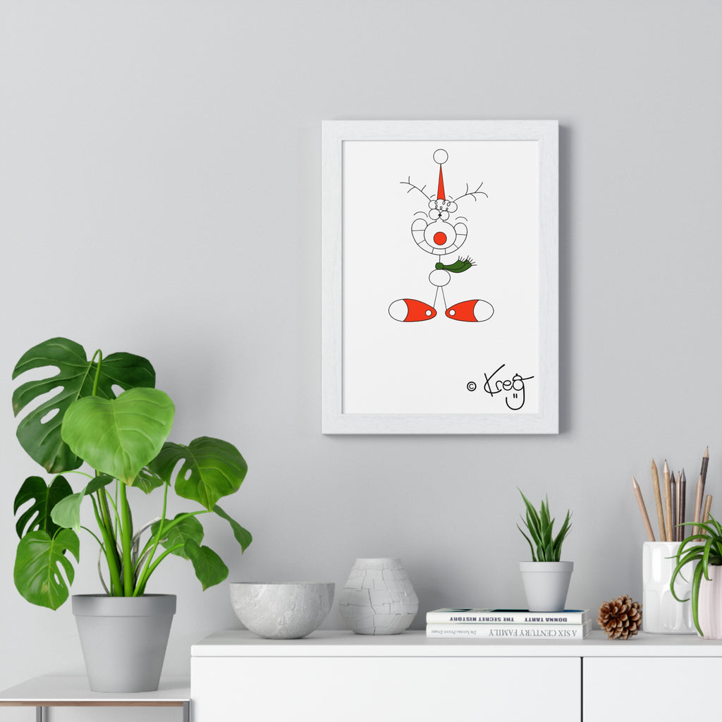 SMILE REINDEER,Vertical Framed Poster