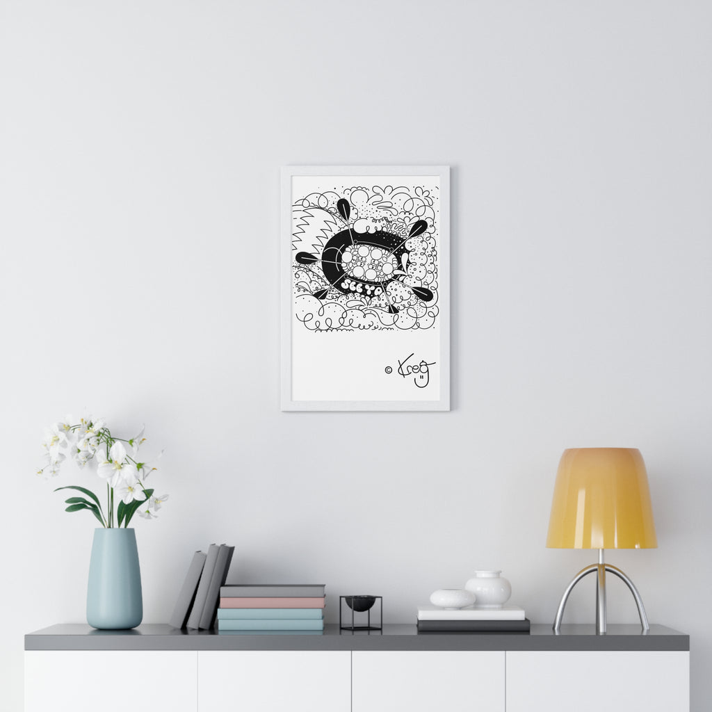 WHITEWATER RAFTING,Vertical Framed Poster