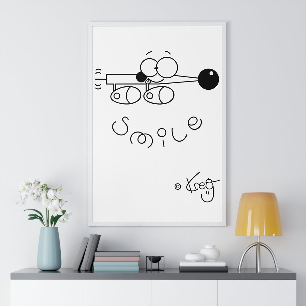 SMILE WIENER DOG,Vertical Framed Poster