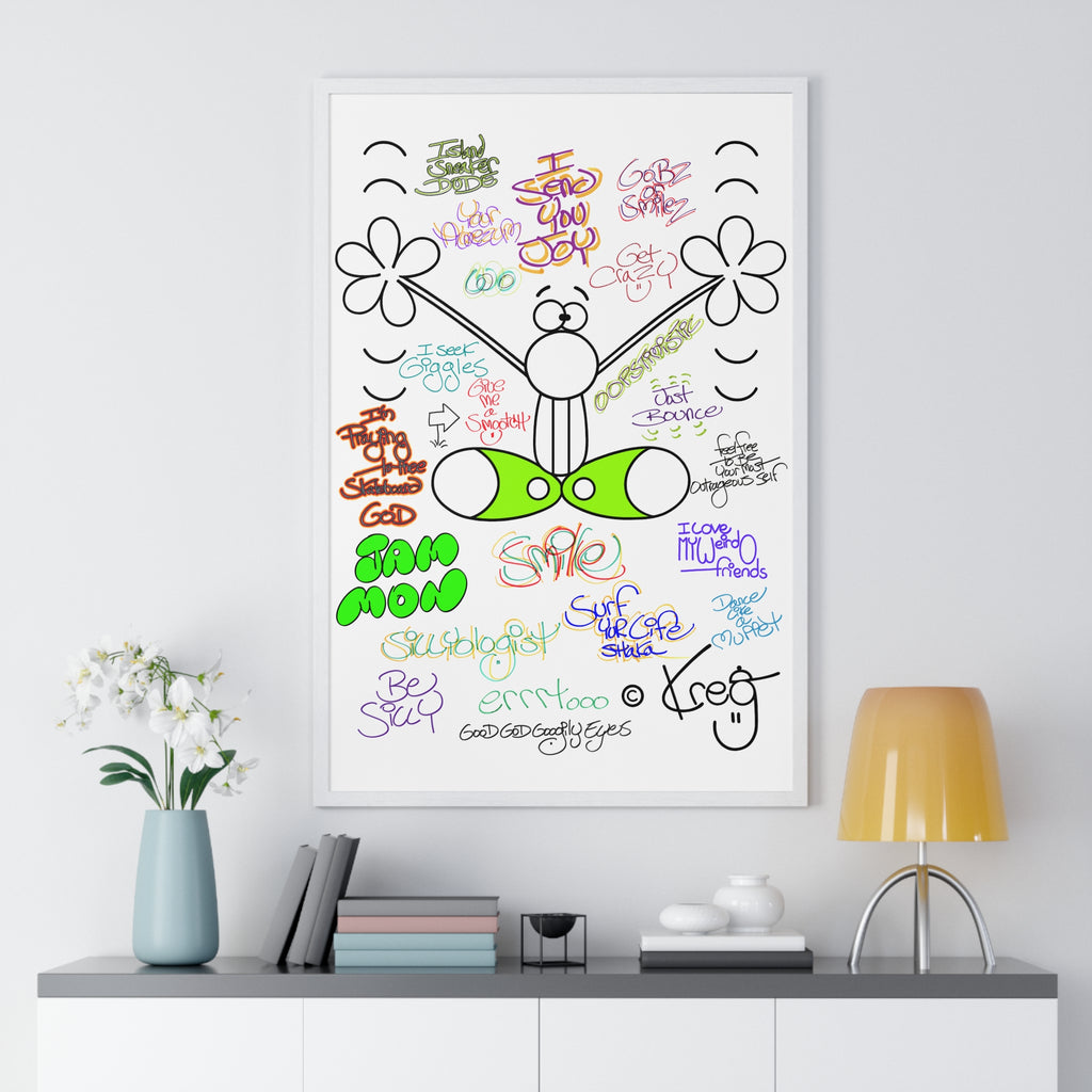 JOY GRAFFITI,Vertical Framed Poster