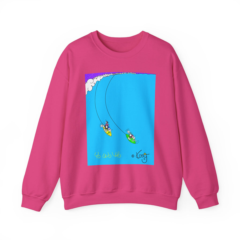 SURFING PIRATES YO WO HO,Unisex Heavy Blend™ Crewneck Sweatshirt