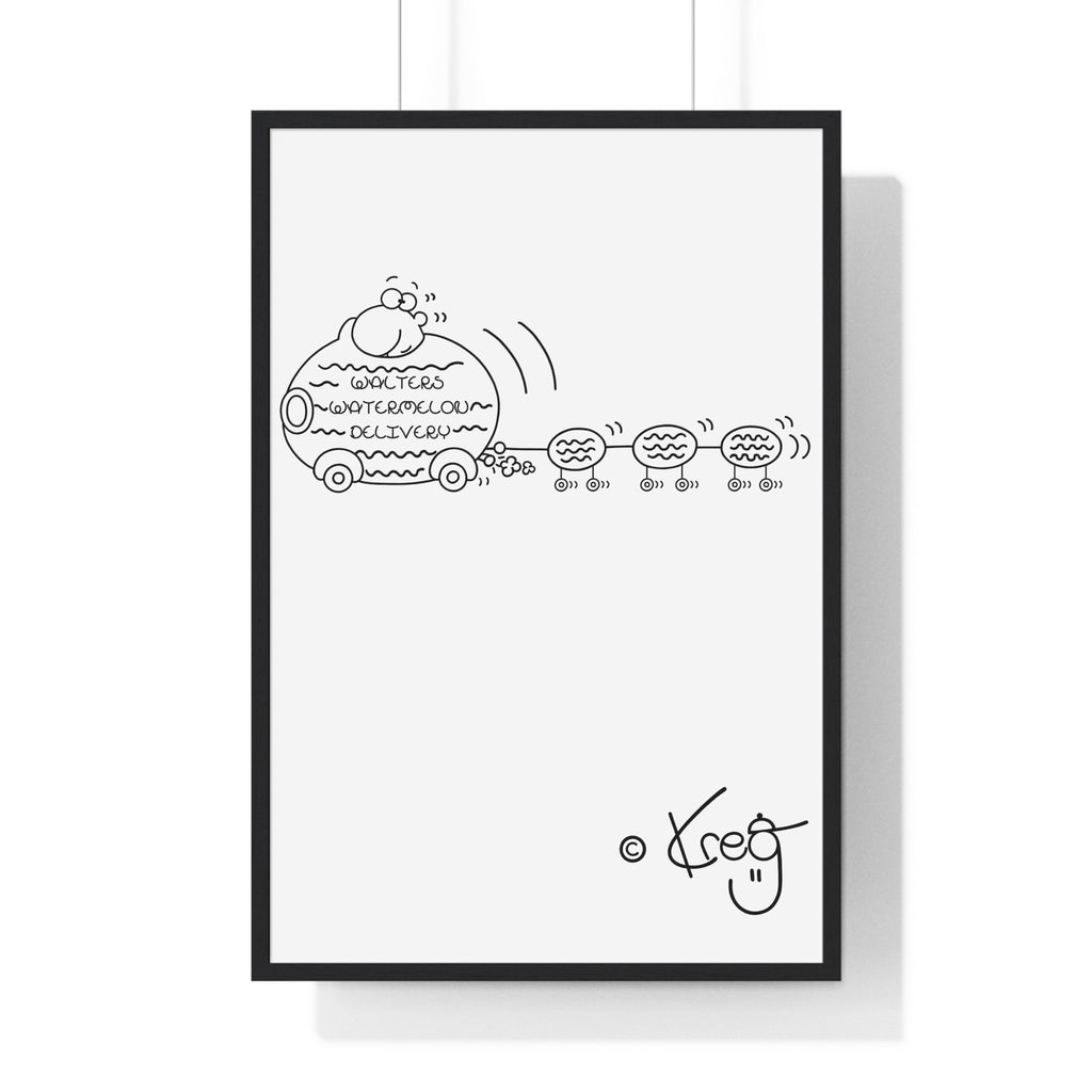 WALTER'S WATERMELON DELIVERY,Vertical Framed Poster