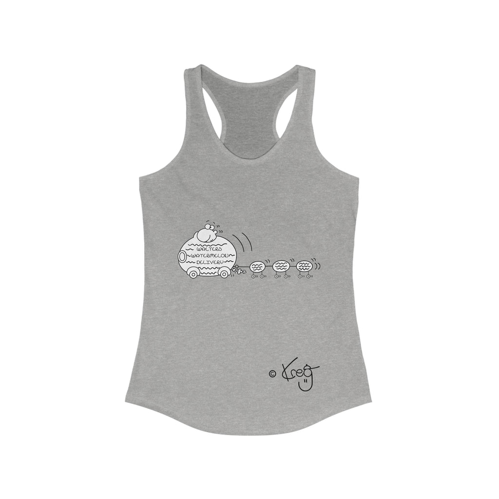 WALTER'S WATERMELON DELIVERY,Women's Ideal Racerback Tank