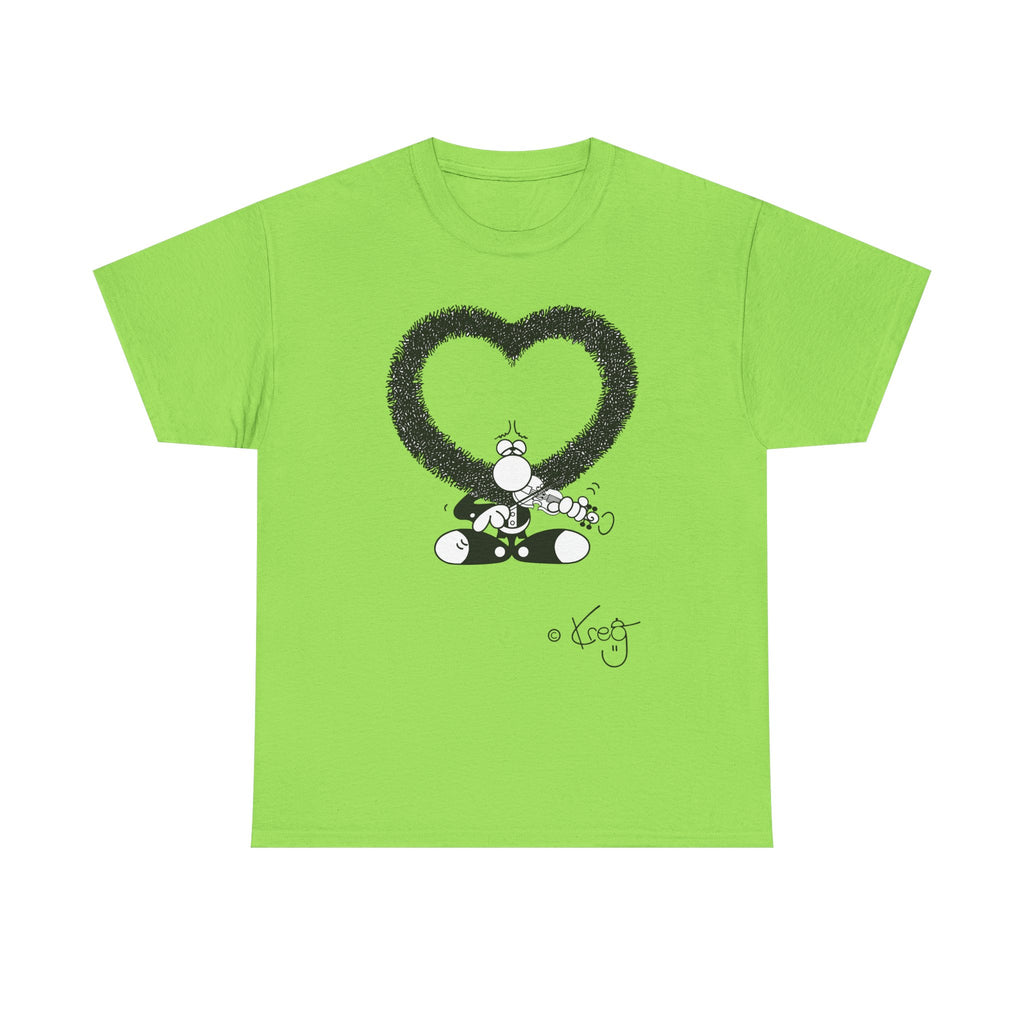 VIOLIN HEART MUSTACHE,Unisex Heavy Cotton Tee