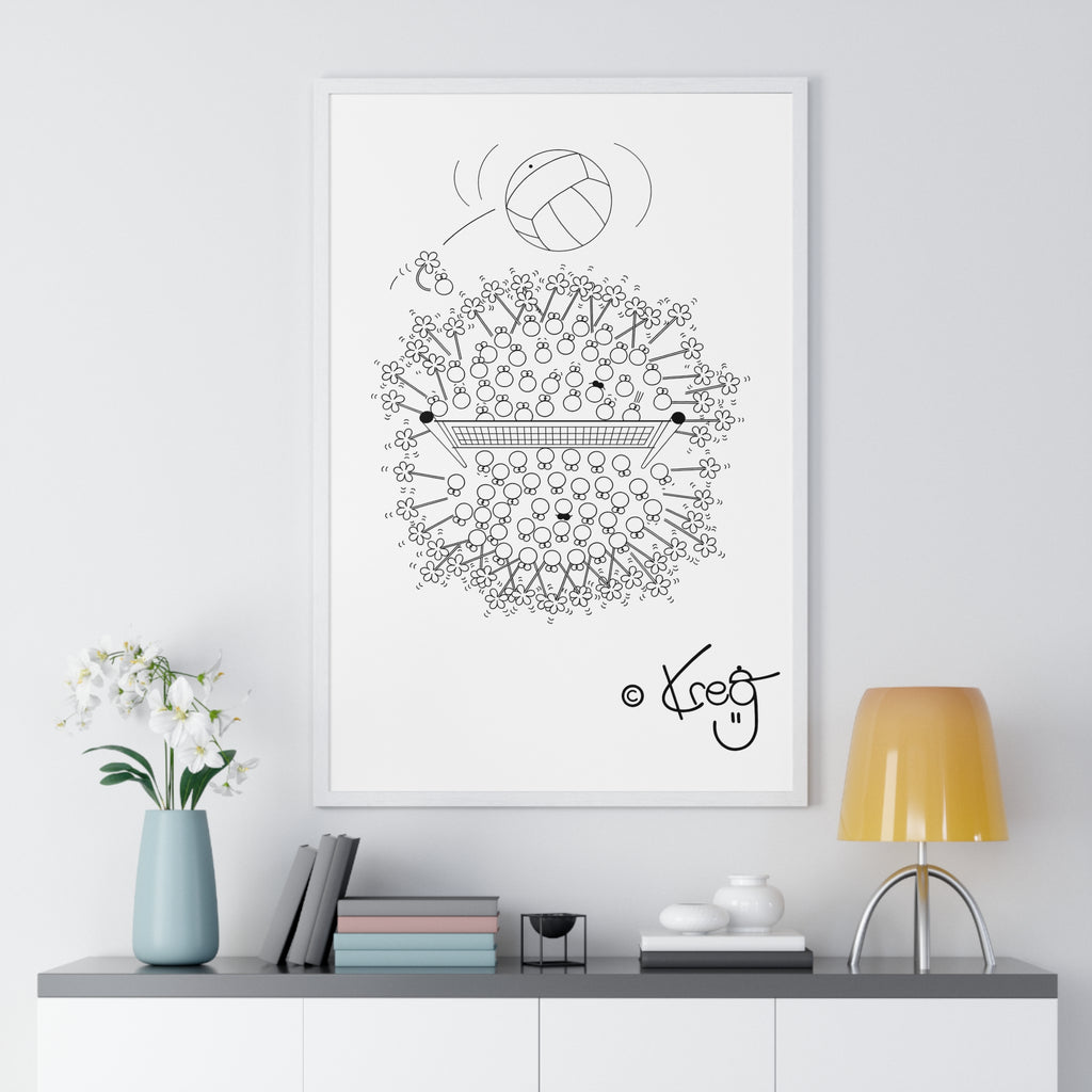 VOLLEYBALL FUN,Premium Framed Vertical Poster