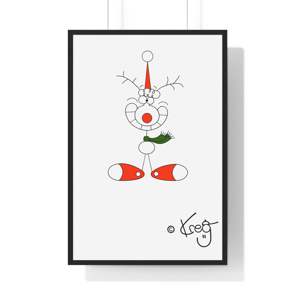 SMILE REINDEER,Vertical Framed Poster
