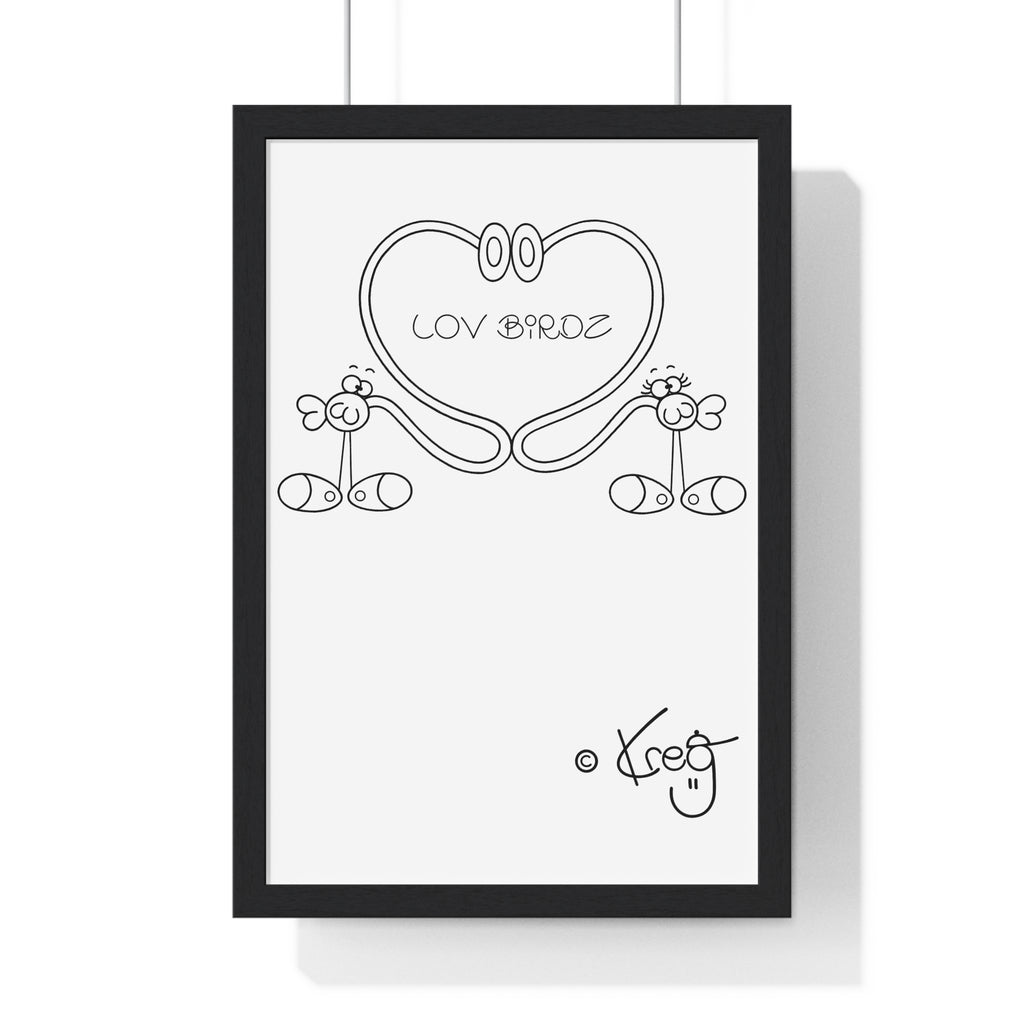 LOV BIRDZ,Vertical Framed Poster