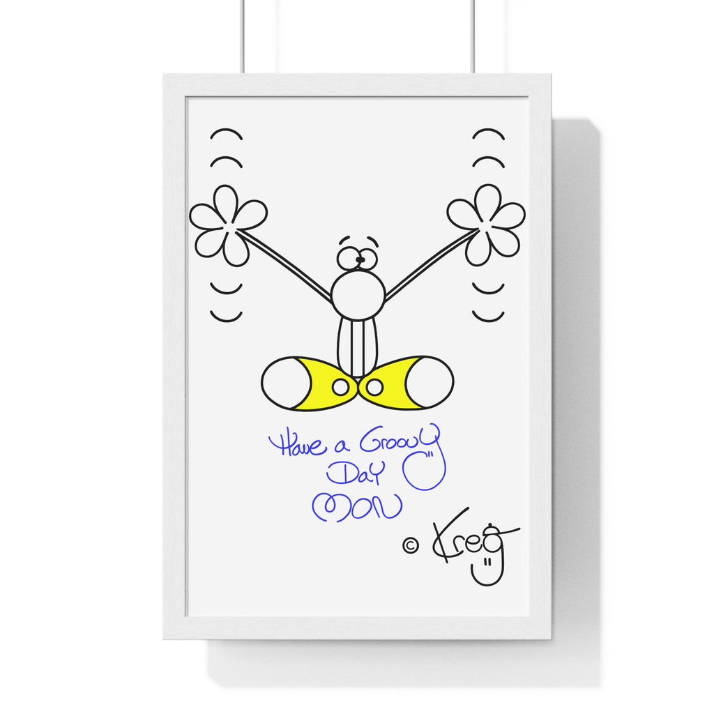 GROOVY DAY,Vertical Framed Poster