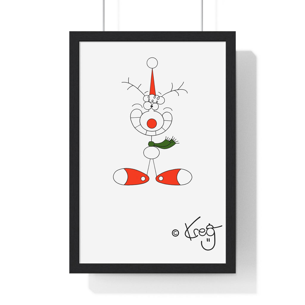 SMILE REINDEER,Vertical Framed Poster
