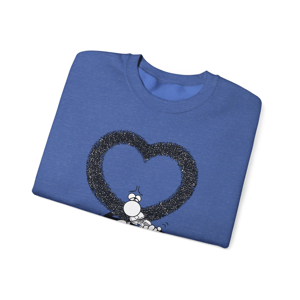 VIOLIN HEART MUSTACHE, Unisex Heavy Blend™ Crewneck Sweatshirt