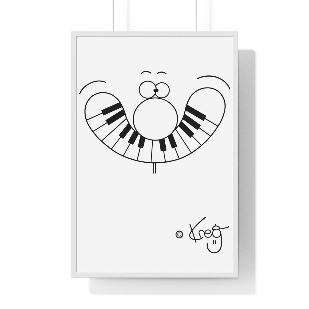 SMILE PIANO,Vertical Framed Poster