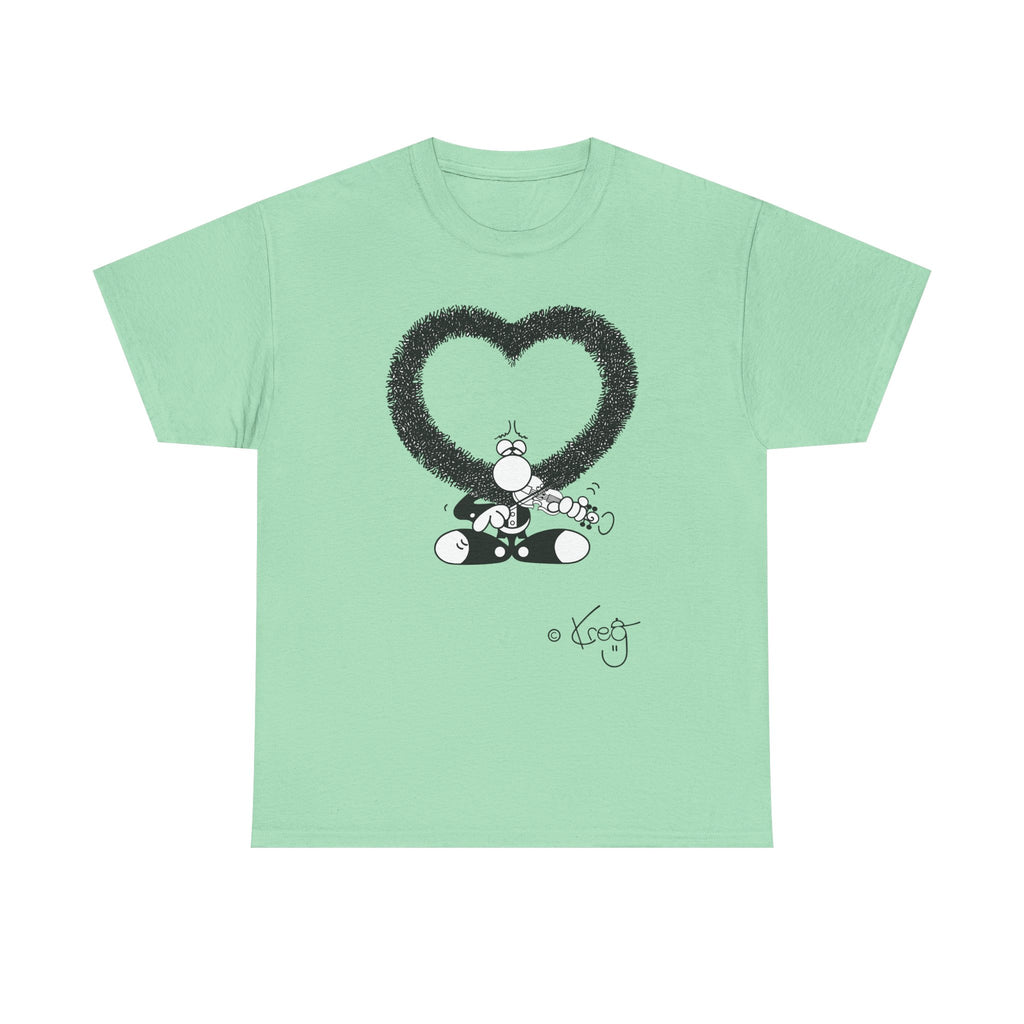 VIOLIN HEART MUSTACHE,Unisex Heavy Cotton Tee