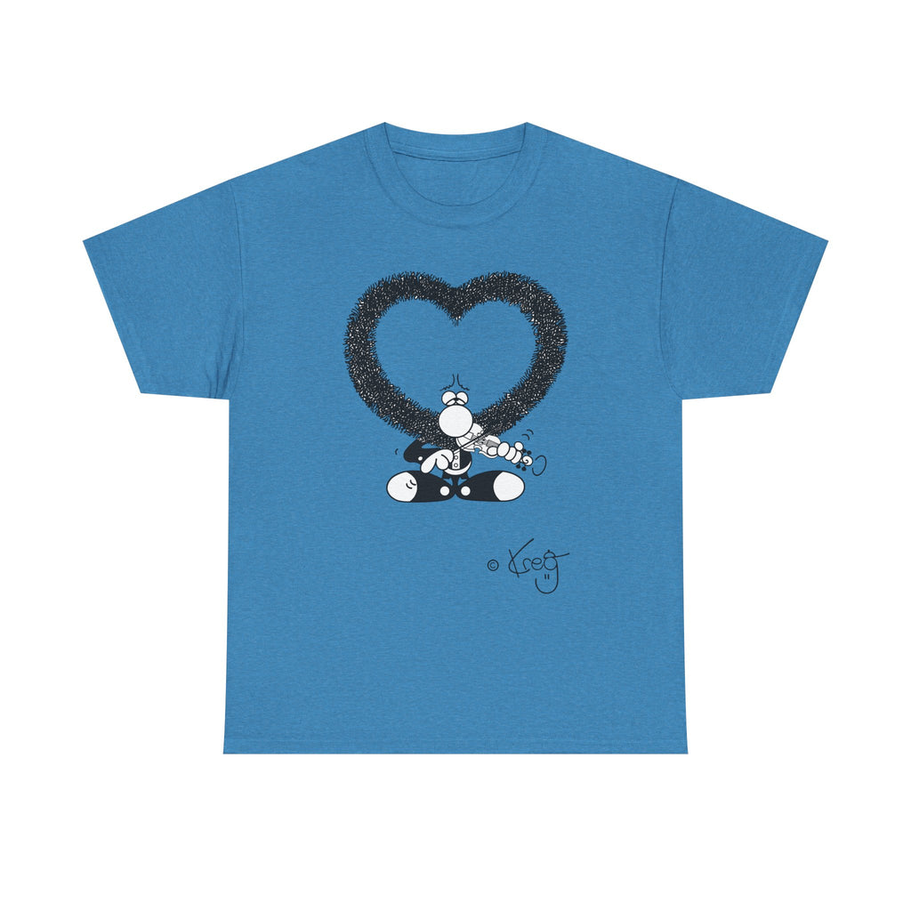 VIOLIN HEART MUSTACHE,Unisex Heavy Cotton Tee