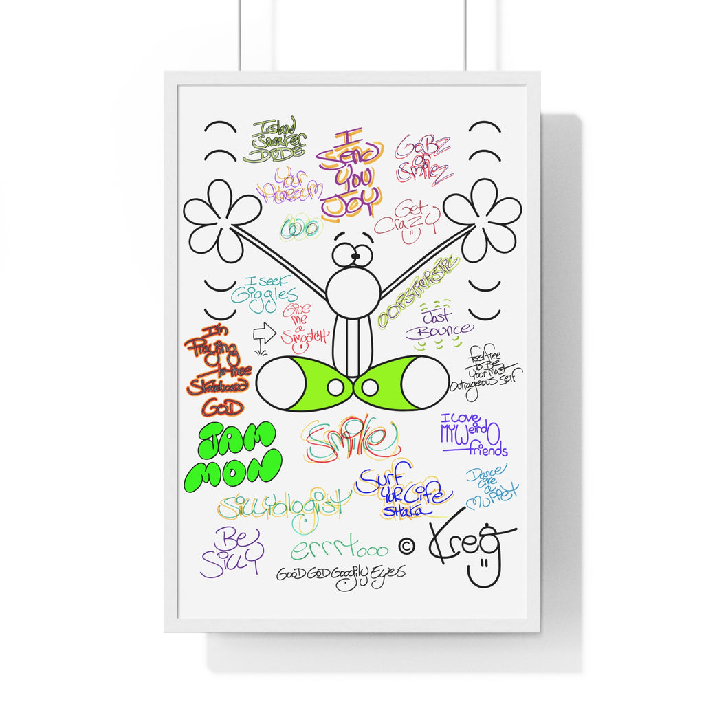JOY GRAFFITI,Vertical Framed Poster