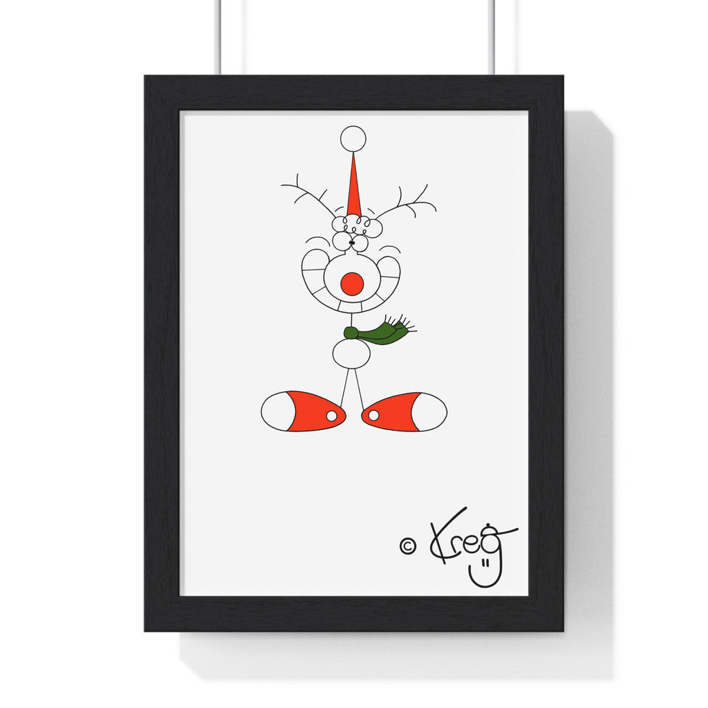 SMILE REINDEER,Vertical Framed Poster