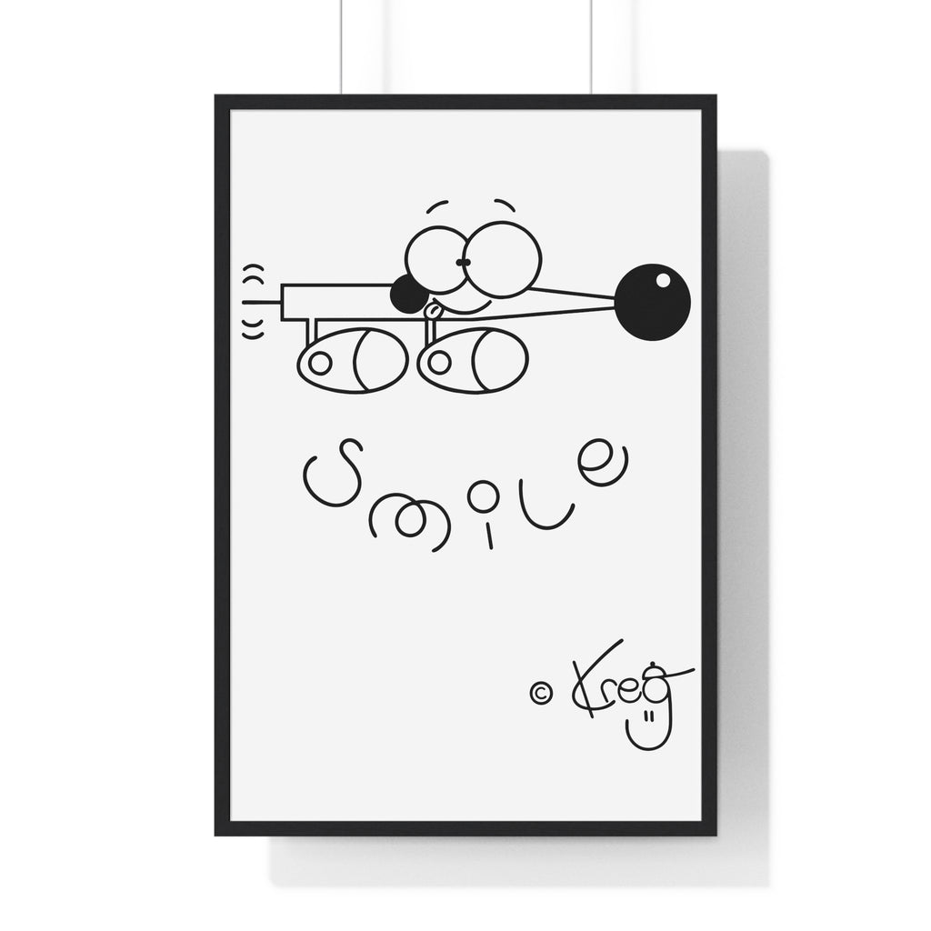 SMILE WIENER DOG,Vertical Framed Poster