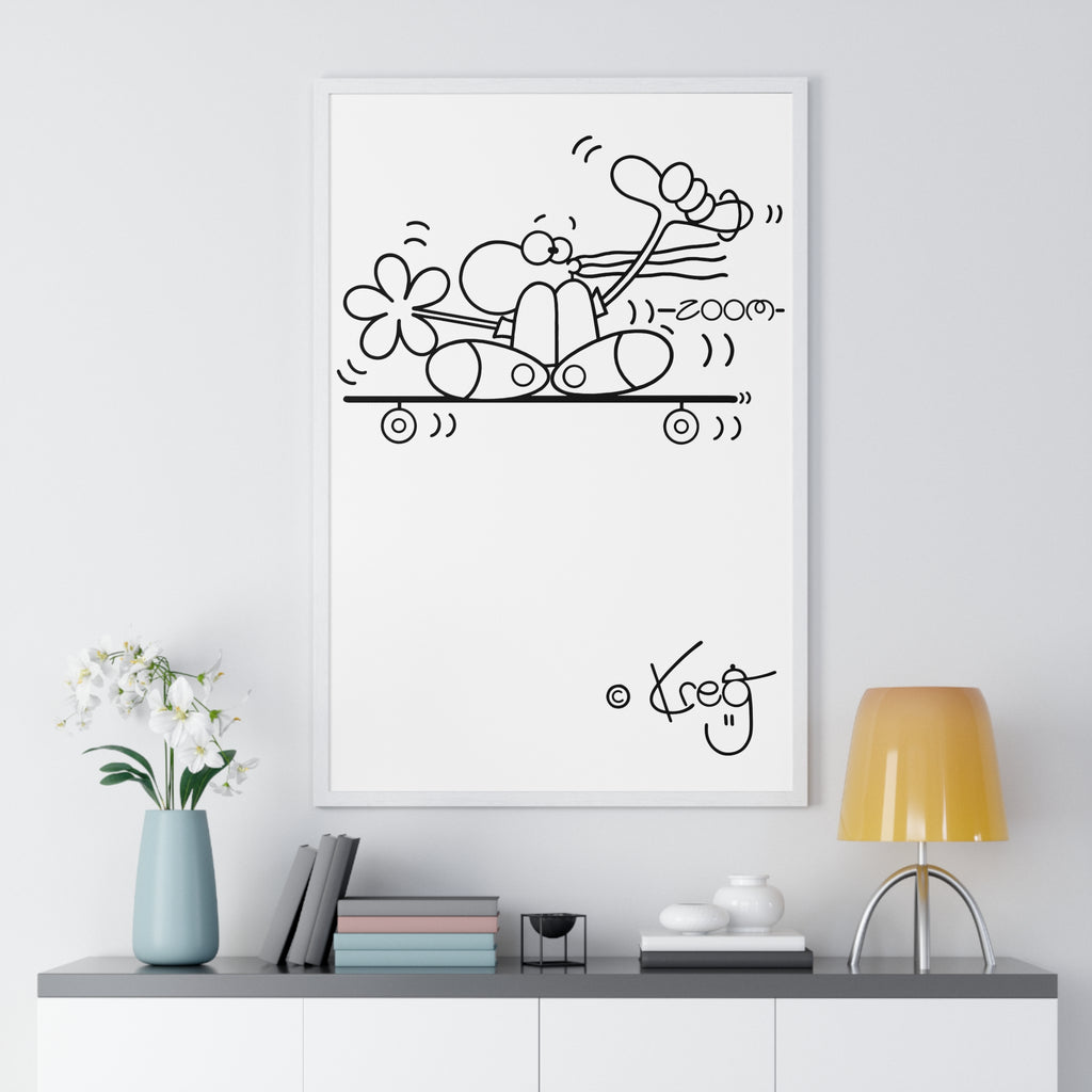 SKATEBOARDER DUDE,Vertical Framed Poster