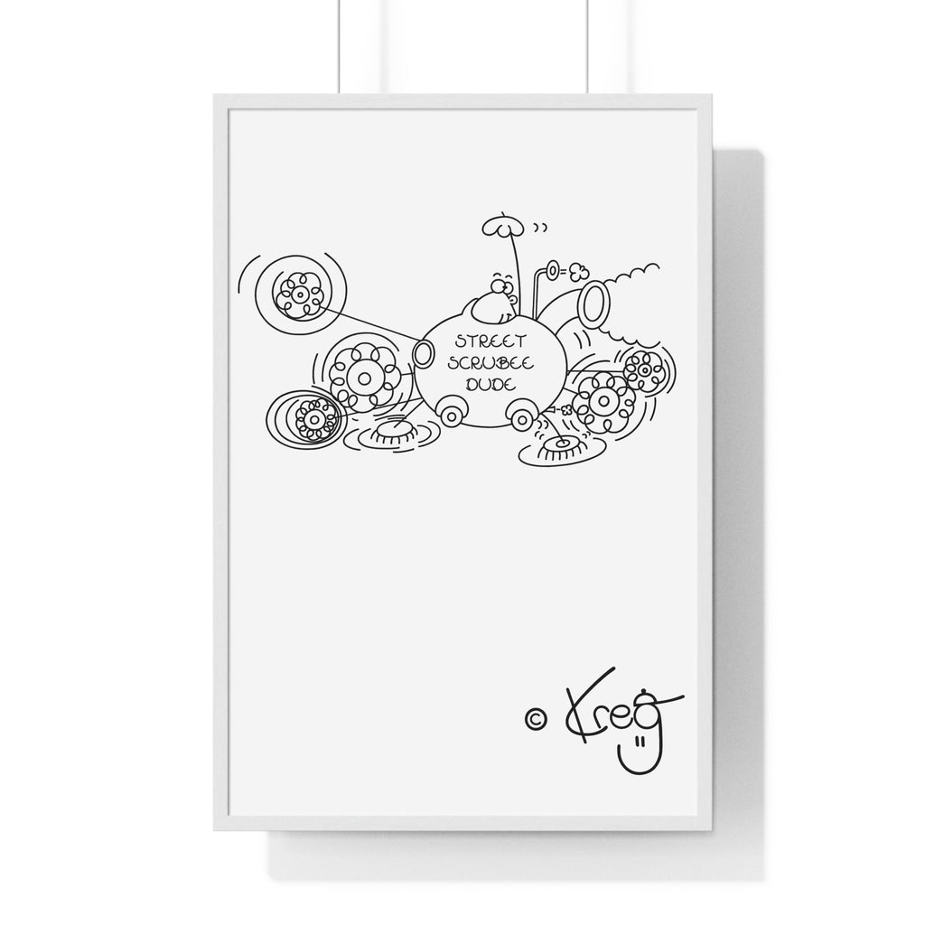 STREET SCRUBEE DUDE,Vertical Framed Poster