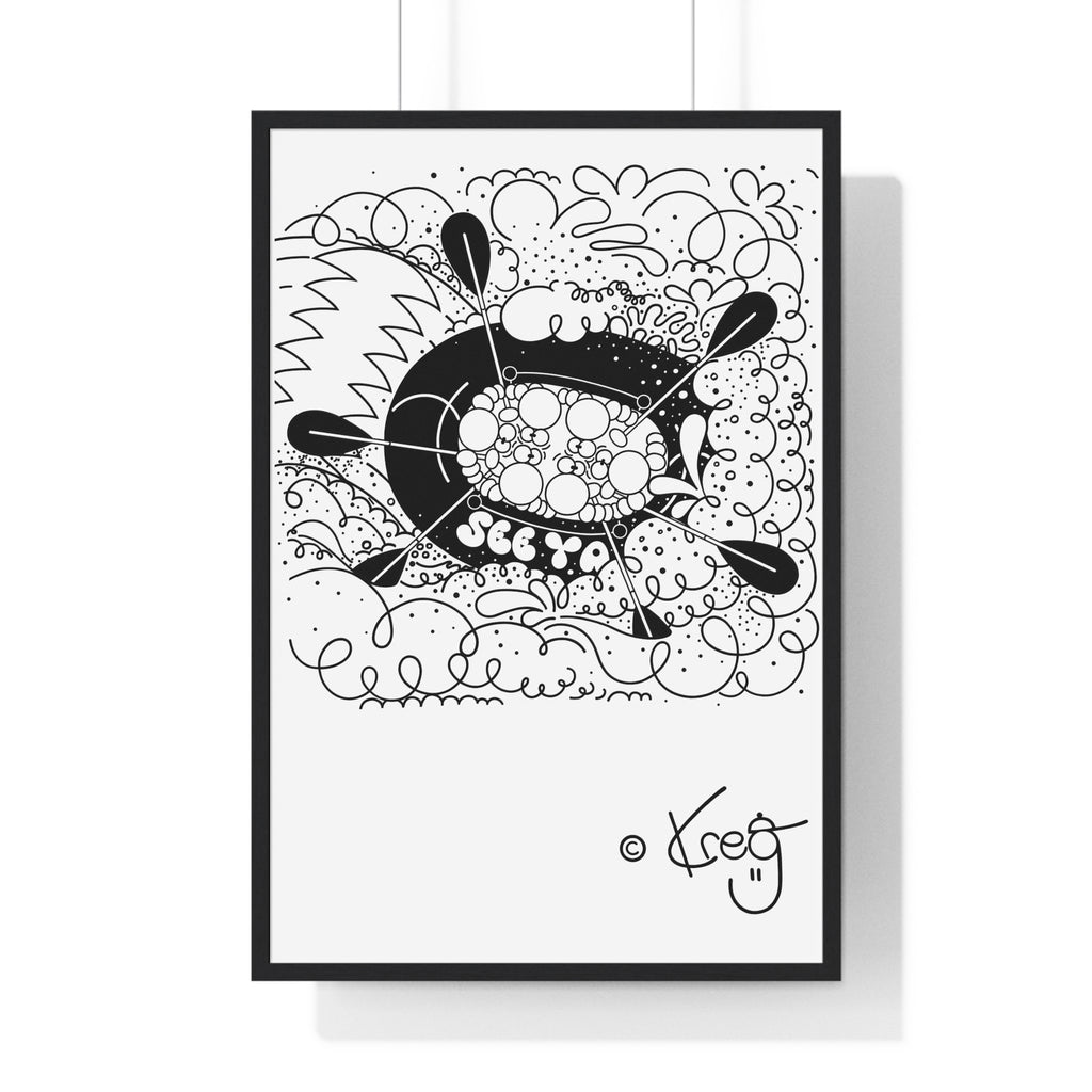 WHITEWATER RAFTING,Vertical Framed Poster