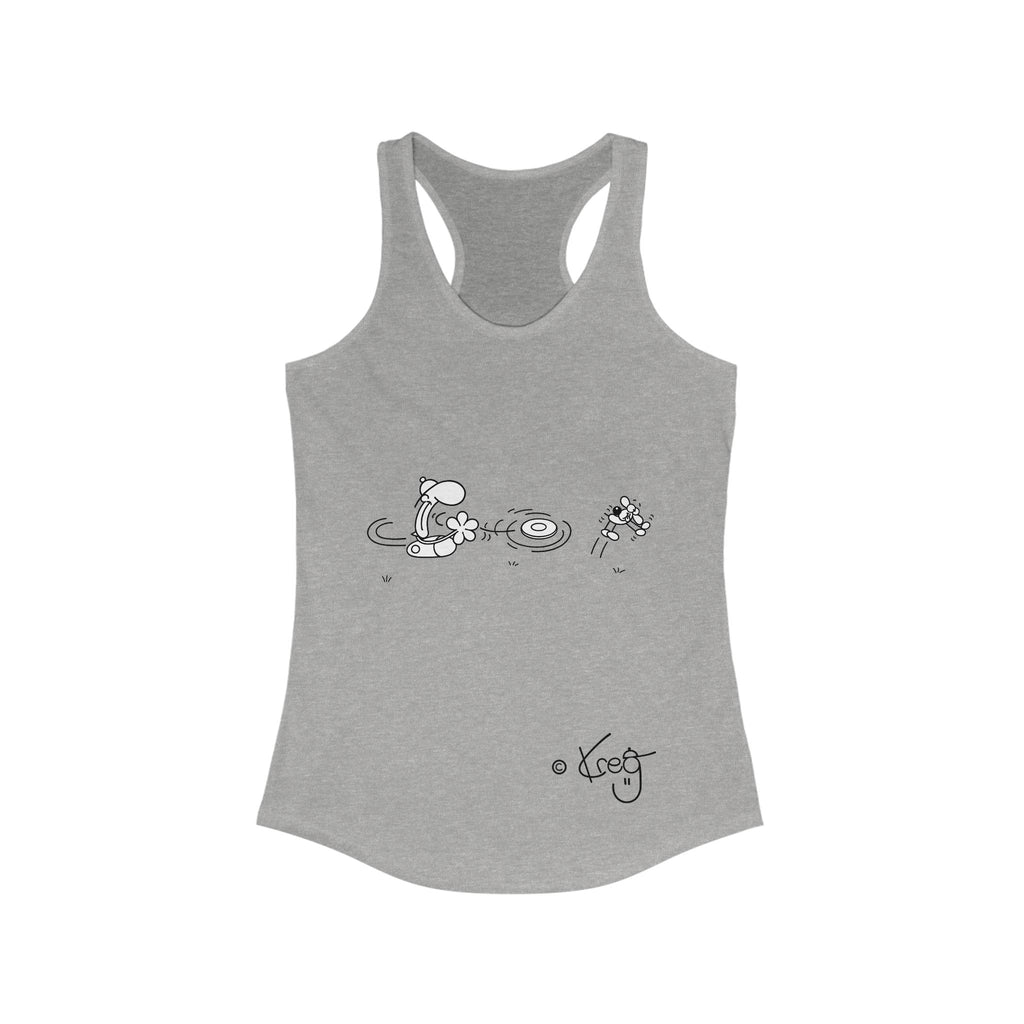 FREDDY FRISBEE DOG,Women's Ideal Racerback Tank
