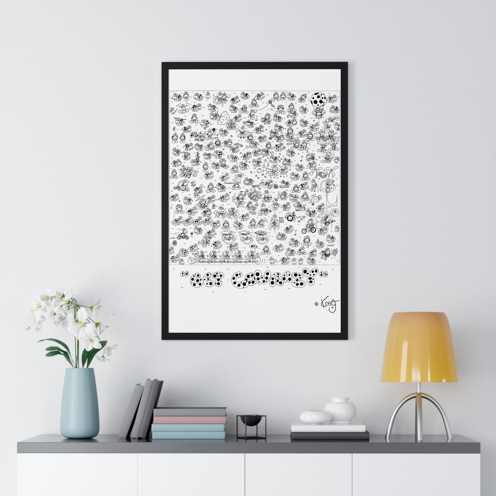 GET COWRAZY,Vertical Framed Poster