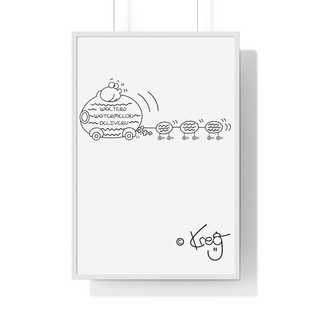 WALTER'S WATERMELON DELIVERY,Vertical Framed Poster