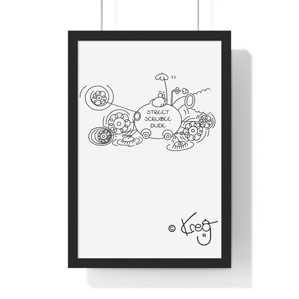 STREET SCRUBEE DUDE,Vertical Framed Poster