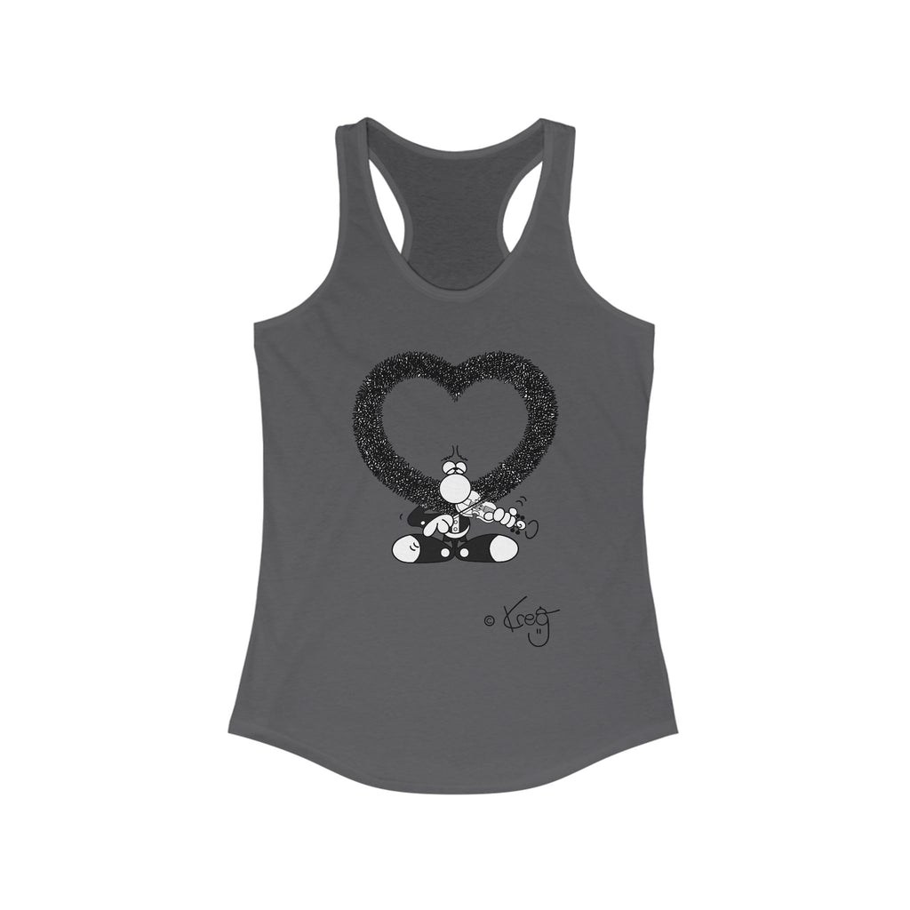 VIOLIN HEART MUSTACHE,Women's Ideal Racerback Tank