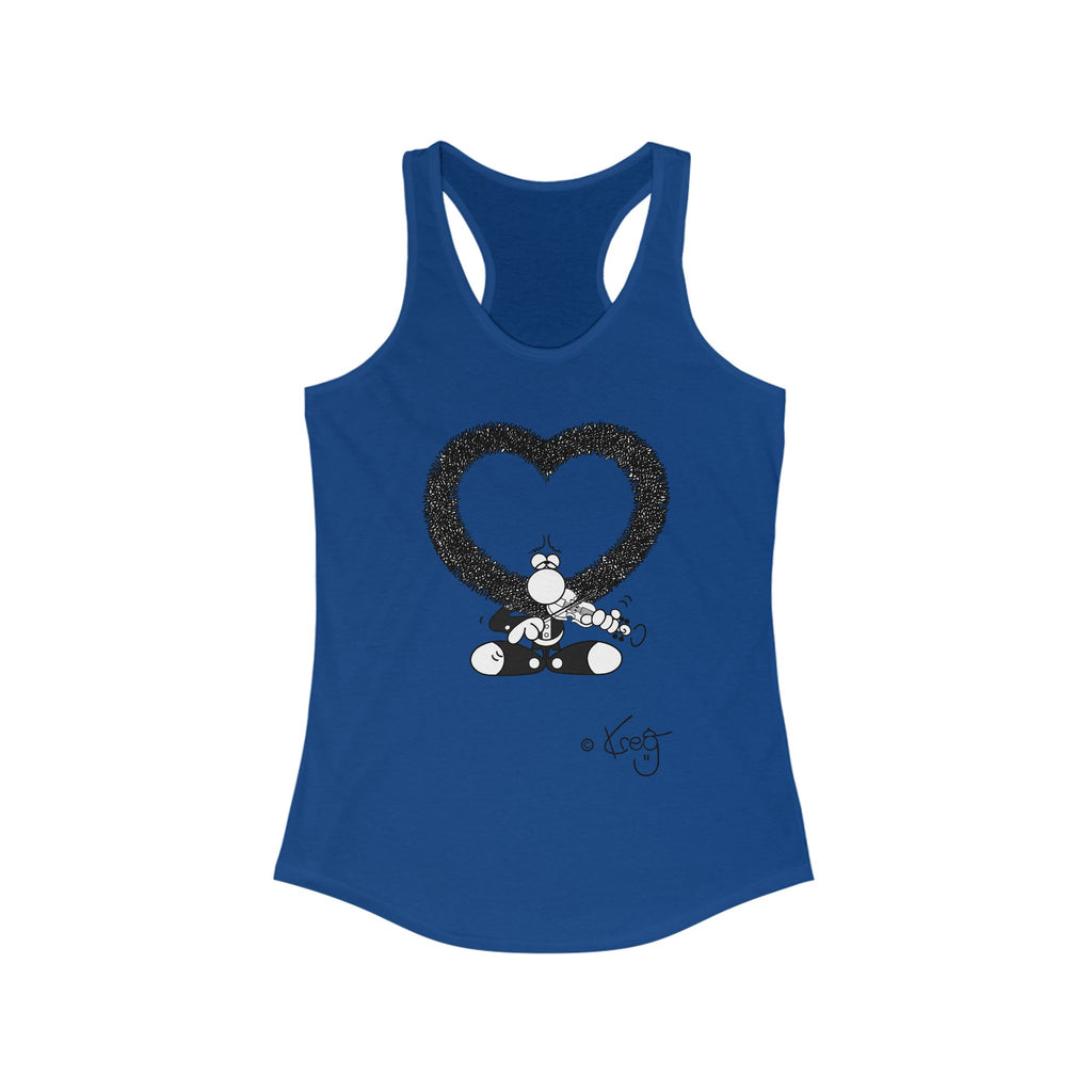 VIOLIN HEART MUSTACHE,Women's Ideal Racerback Tank