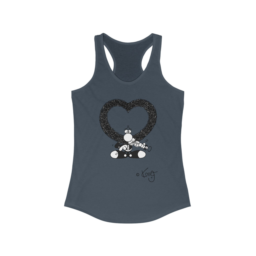 VIOLIN HEART MUSTACHE,Women's Ideal Racerback Tank