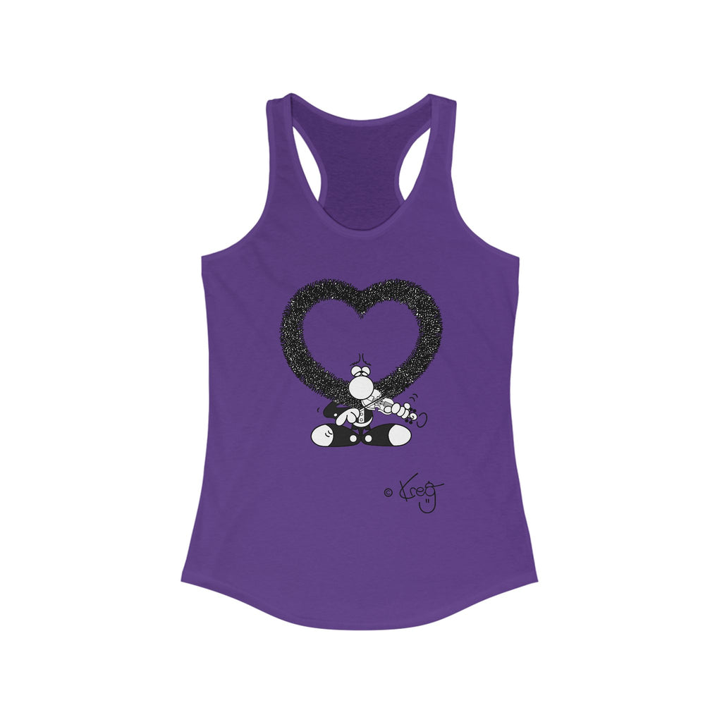 VIOLIN HEART MUSTACHE,Women's Ideal Racerback Tank