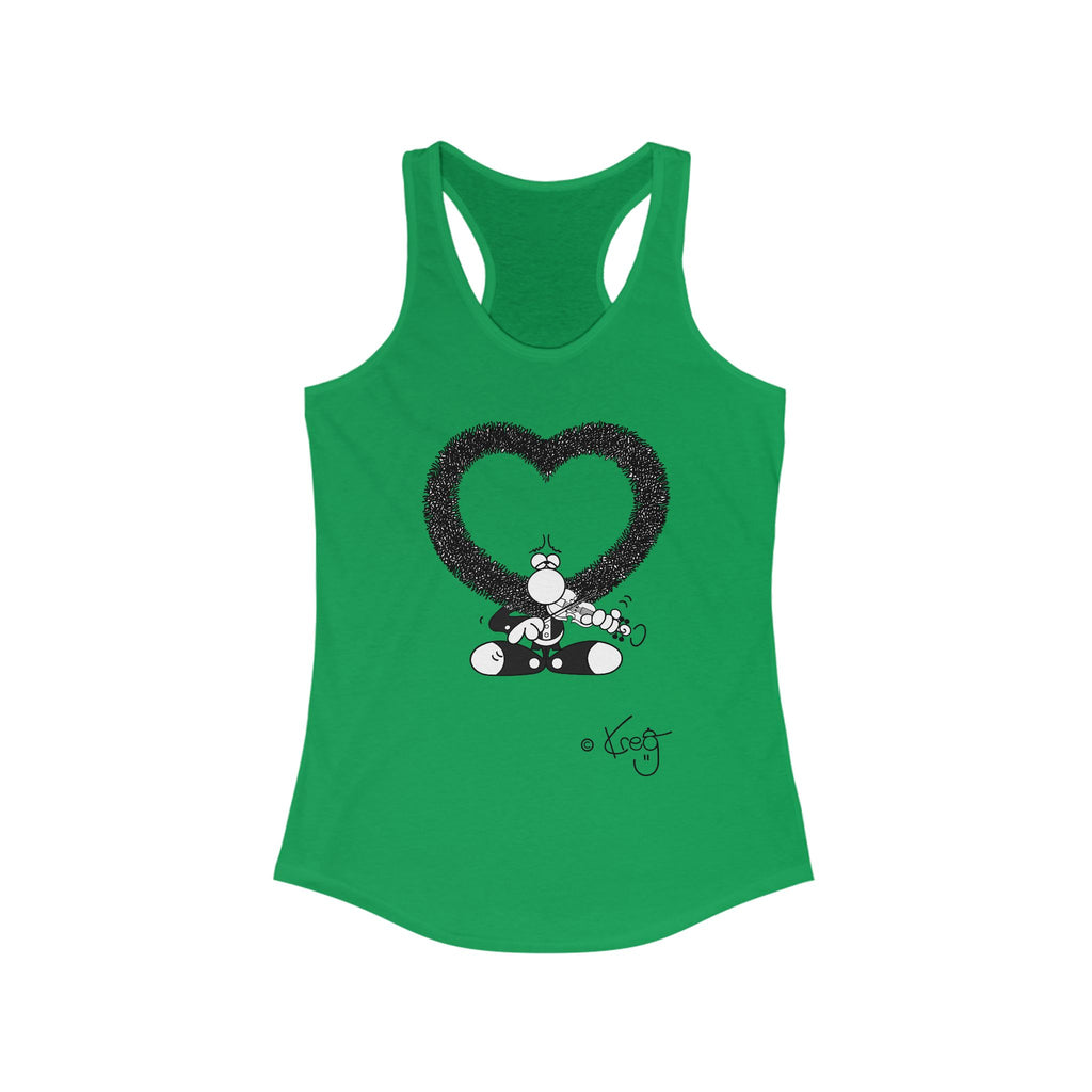 VIOLIN HEART MUSTACHE,Women's Ideal Racerback Tank